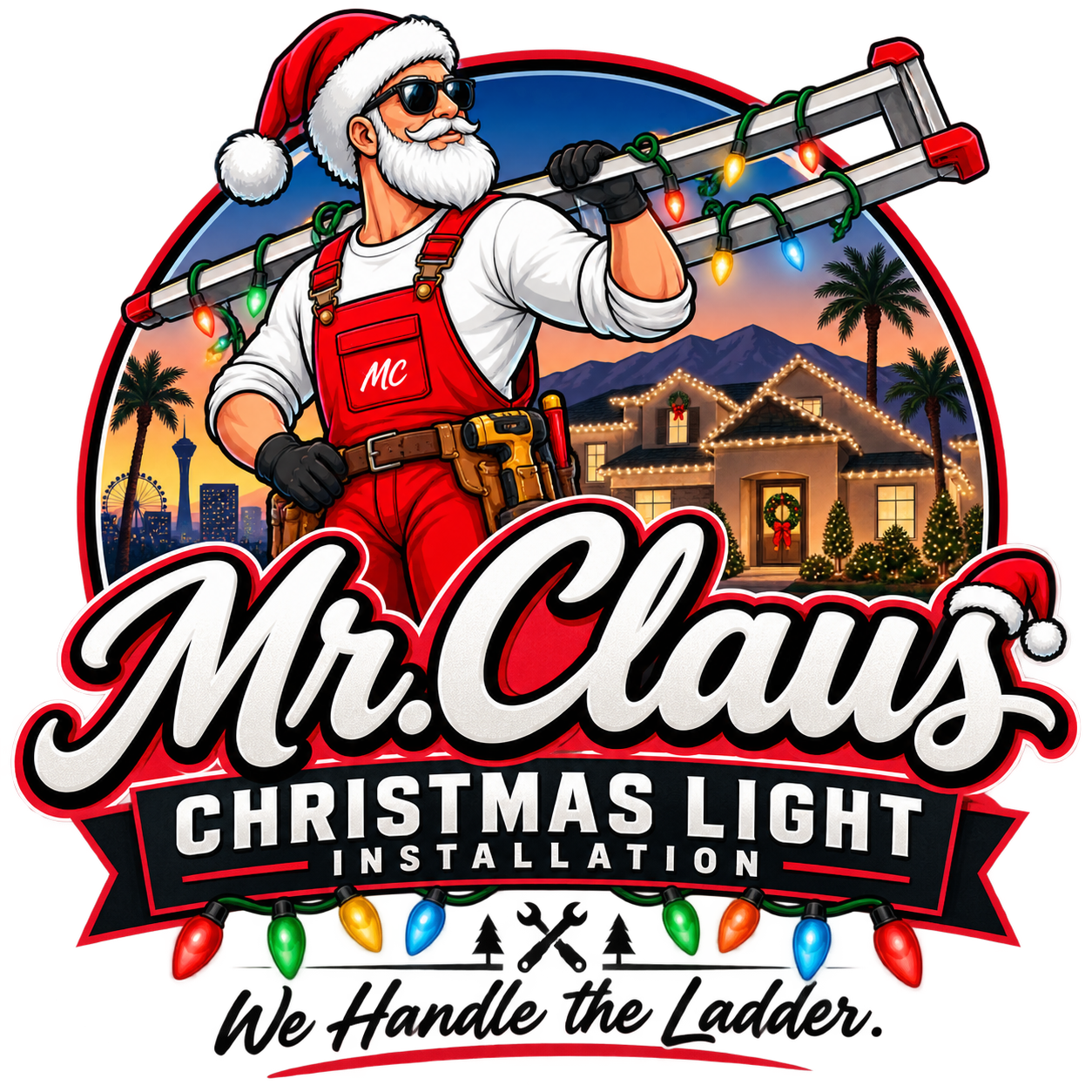 Mr. Claus Christmas Light Installation — We Handle the Ladder